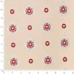 Charlotte Ornamental Upholstery Fabric with Intricate Floral Medallion and Damask-Inspired Designs