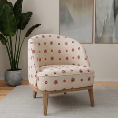 Charlotte Ornamental Upholstery Fabric with Intricate Floral Medallion and Damask-Inspired Designs