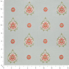 Charlotte Ornamental Upholstery Fabric with Intricate Floral Medallion and Damask-Inspired Designs