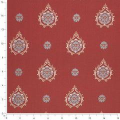 Charlotte Ornamental Upholstery Fabric with Intricate Floral Medallion and Damask-Inspired Designs