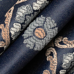 Charlotte Ornamental Upholstery Fabric with Intricate Floral Medallion and Damask-Inspired Designs