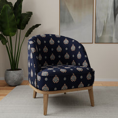 Charlotte Ornamental Upholstery Fabric with Intricate Floral Medallion and Damask-Inspired Designs