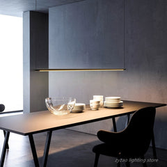 Simple Restaurant Strip Pendant Lamp LED