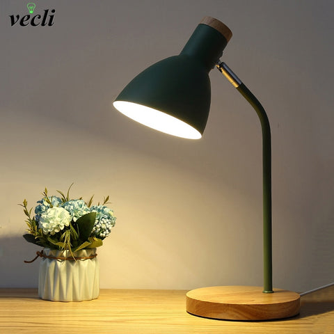 Multi-angle Desk Lamp with Wooden Base
