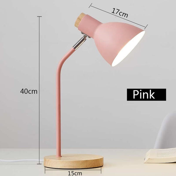 Multi-angle Desk Lamp with Wooden Base