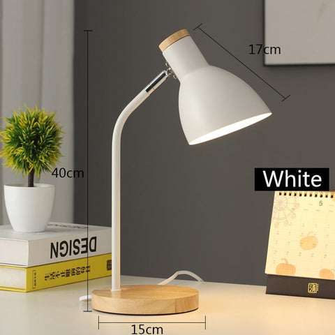 Multi-angle Desk Lamp with Wooden Base