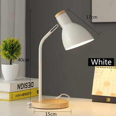 Multi-angle Desk Lamp with Wooden Base