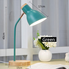 Multi-angle Desk Lamp with Wooden Base