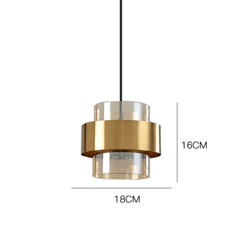 Nordic Gold Cylindrical LED Pendant Lights