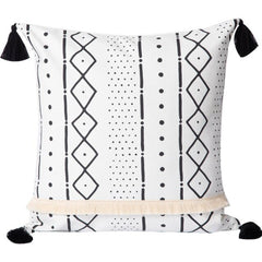 Japanese-style Faux Leather And Cotton Throw Pillow Covers