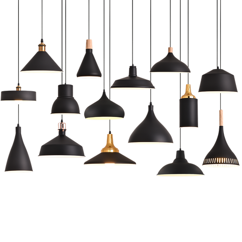 Black or White Retro Industrial Hanging Ceiling Lamps
