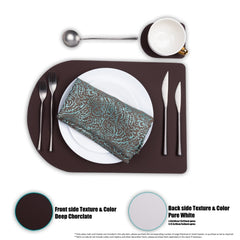 Dual Side 2 Color  Tableware Pad Placemat PU Leather Table Mat Heat Insulation Non-Slip Placemats Bowl Coaster Kitchen
