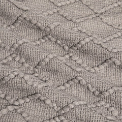 Nordic Diamond Knitted Throw Blanket with Tassels