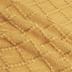 Nordic Diamond Knitted Throw Blanket with Tassels