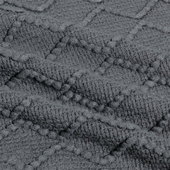 Nordic Diamond Knitted Throw Blanket with Tassels