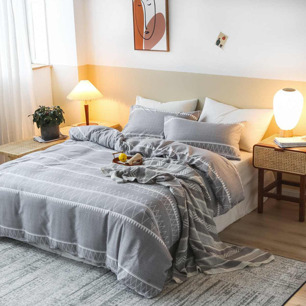 Nordic Minimalist Zigzag Bedding Set