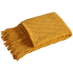 Diamond Lattice Knit Throw Blanket in 6 colors