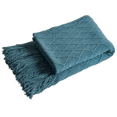 Diamond Lattice Knit Throw Blanket in 6 colors
