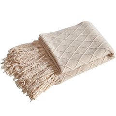 Diamond Lattice Knit Throw Blanket in 6 colors
