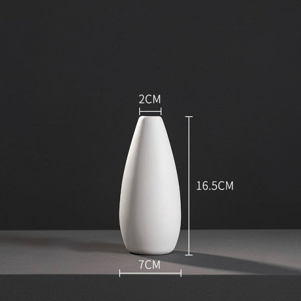 White Porcelain Vase For Flowers Nordic Home Hotel Living Room Decor Matte Ceramic Vase Planter Pot Shelf Dining Table Ornaments
