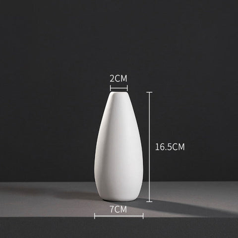 White Porcelain Vase For Flowers Nordic Home Hotel Living Room Decor Matte Ceramic Vase Planter Pot Shelf Dining Table Ornaments