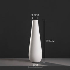 White Porcelain Vase For Flowers Nordic Home Hotel Living Room Decor Matte Ceramic Vase Planter Pot Shelf Dining Table Ornaments