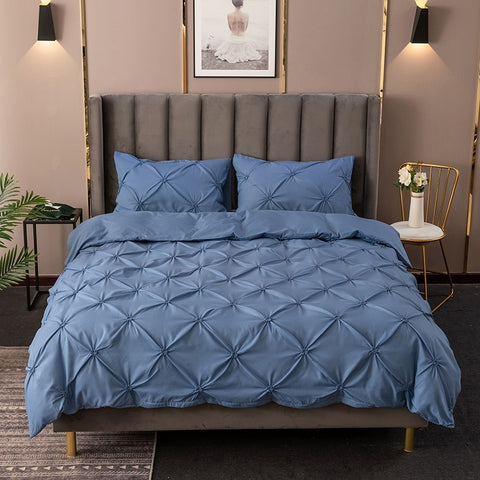 European-style Gathered Quilted Bedding Set