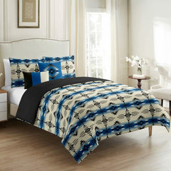 Windowpane Print Cotton Bedding Set - 5 Pieces