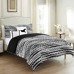 Windowpane Print Cotton Bedding Set - 5 Pieces