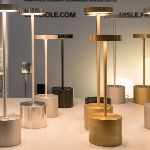 Industrial Style Brushed Nickel Table Lamp