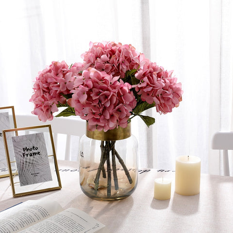 Moisturizing Feel Hydrangea Artificial Flower European-Style High-End Flower Artificial Flower Dining Table Floriculture Flower