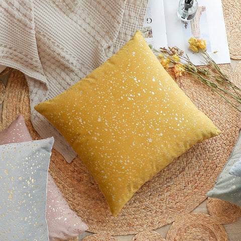 Silver Glitter Speck Throw Pillow Cushion Cover