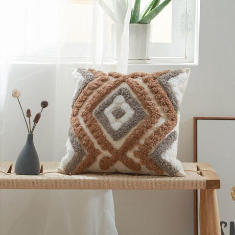 Boho Macrame Throw Pillow Cushion Covers