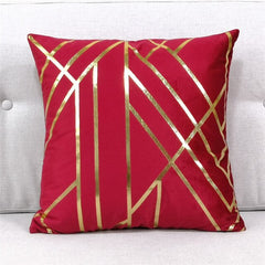 Gold-accented Velvet Throw Pillow Cushion Covers