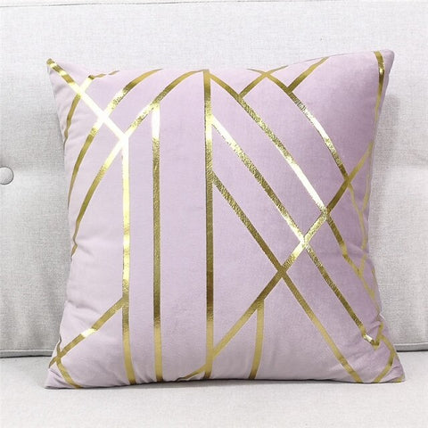 Gold-accented Velvet Throw Pillow Cushion Covers