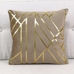Gold-accented Velvet Throw Pillow Cushion Covers