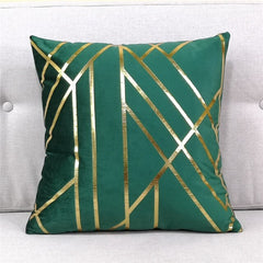 Gold-accented Velvet Throw Pillow Cushion Covers