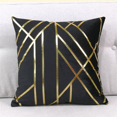 Gold-accented Velvet Throw Pillow Cushion Covers