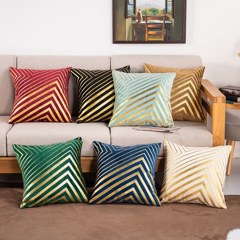 Bronze Zigzag Throw Pillow Cushion Covers in 10 Colors
