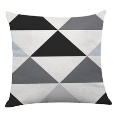 Calming Geometric Print Linen Throw Pillow Cover