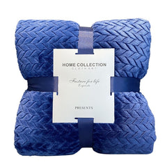 Solid Herringbone Fleece Throw Blanket