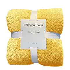 Solid Herringbone Fleece Throw Blanket