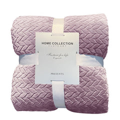 Solid Herringbone Fleece Throw Blanket