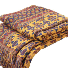 Southwestern Throw Blanket with Tassels - 100% Cotton
