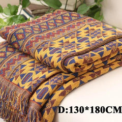 Southwestern Throw Blanket with Tassels - 100% Cotton