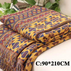 Southwestern Throw Blanket with Tassels - 100% Cotton