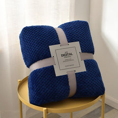 Waffle Pattern Plush Throw Blanket