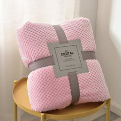 Waffle Pattern Plush Throw Blanket