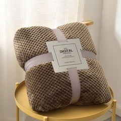 Waffle Pattern Plush Throw Blanket