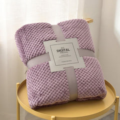 Waffle Pattern Plush Throw Blanket